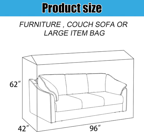 HERSENT 96 x 42 x 62 Inch Plastic Furniture Covers for Moving, Heavy Duty Couch Cover for Sofa, Thick Clear Sofa Moving Cover, Waterproof Moving a...