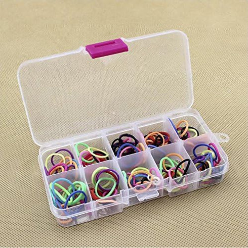 2 pcs Adjustable Clear Plastic Jewelry Craft Beads fishing hook Small Accessories Multipurpose Organizer visually adjustable clearly storage box (...