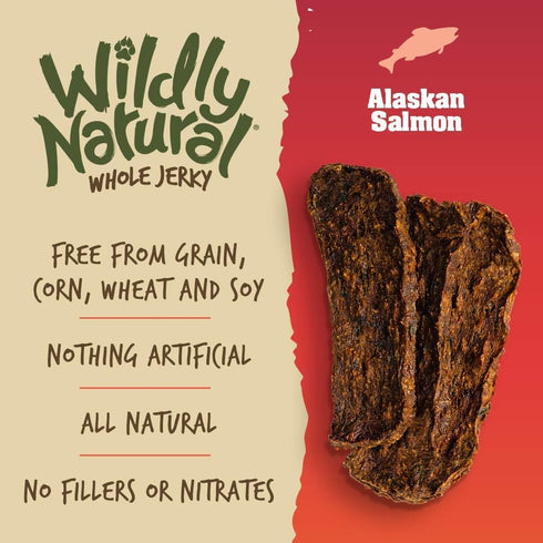 Whole Jerky Dog Treats | Limited Ingredient, Made in USA Jerky | Grain Free & Nothing Artificial | Alaskan Salmon, 5 oz...