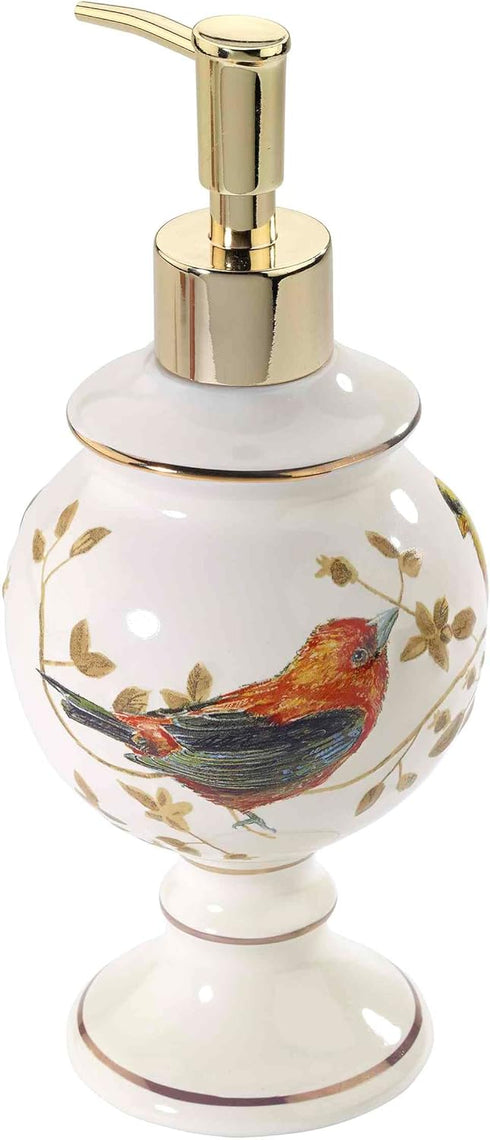 Avanti Linens - Lotion Pump/Soap Dispenser, Countertop Accessories, Nature Inspired Bathroom Decor (Gilded Birds Collection)...