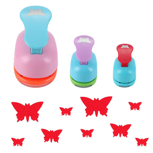 TECH-P Creative Life 3 PCS 1.5",1",5/8" Butterfly Shape Craft Punch Scrapbook Paper Cutter Eva Foam Hole Punch Paper Puncher Set Scrapbook Craft P...