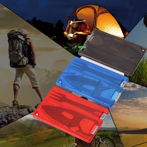 Black Outdoor Survival Bottle Opener Card Multi Tool Outdoor Barbecue Knife Camping Tool Hiking Magnifier Tool Gear Multitools and Accessories...