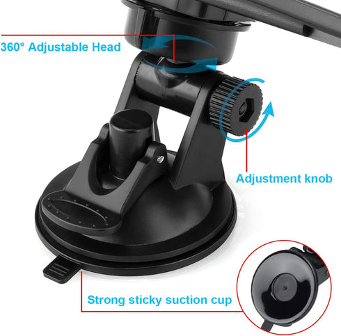 9.8'' Car Rear View Mirror with Suction Cup, Anti Glare Adjustable Auto Interior Rearview Mirror, HD Thickened Vehicle Inside Mirror Reduce Blind ...
