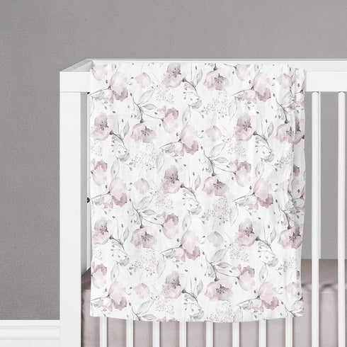 Aenne Baby, Muslin Swaddle Blanket for Girls, Infant Toddler Quilt, Swaddle Wrap for Girls, Luxurious Soft and Silky Stroller Cover, Floral Poppy ...