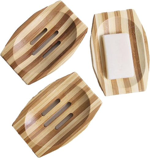 Naturals Bamboo Soap Dish for Shower, Natural and Eco-Friendly Soap Holder Tray for Shower Wall - Wooden Self Draining Soap Dish for Bathroom, Kit...