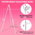 63" White Easel Stand for Wedding Sign Poster Display Easel Folding Art Easel for Floor Adjustable Metal Easel Instant Tripod Easel for Display Pa...