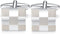 HONEY BEAR Square Lattice Cufflinks for Mens Shirt Steel Wedding Gift Silver...