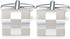 HONEY BEAR Square Lattice Cufflinks for Mens Shirt Steel Wedding Gift Silver...