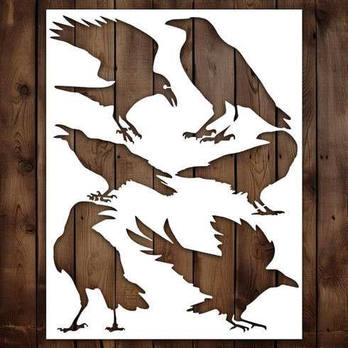 Crow Stencil | Reusable Birds Horror Bird Street Art Graffiti Halloween Gothic Stencils for Painting on Wood, Glass, Wall, Rock, Fabric, Walls, Ca...