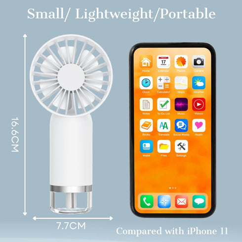 Portable Fan with Mist, Personal Mini USB Fans Rechargeable, Misting Handheld Fans for Travel, Outdoor, Office...
