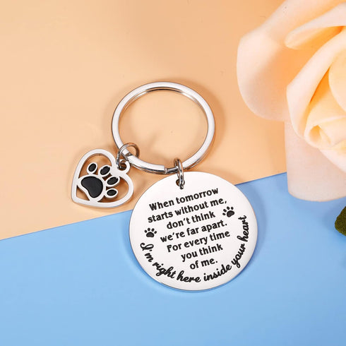 Pet Memorial Gifts When Tomorrow Starts Without Me Dog Cat Remembrance Keychain Loss of Dog Pup Puppy Sympathy Gifts for Men Women Pet Lover Owner...