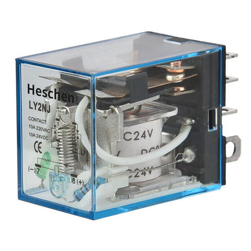 Gereral Purpose Relay, LY2NJ, 24VDC Coil, 10A 24VDC/220VAC, DPDT, LED Indicator...