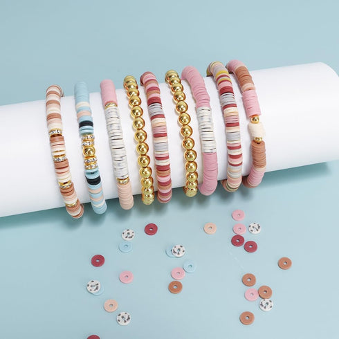 LFLIUN Clay Beads Bracelet Kit Friendship Bracelet Making Kit Golden Beads Clay Beads Kit for DIY Jewelry Making Birthday Gift...