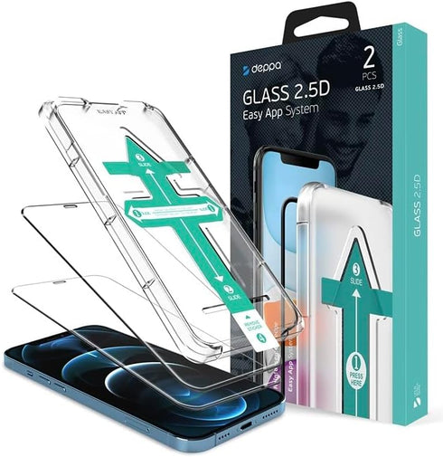 Deppa [2 Pack Screen Protector for iPhone 12/12 Pro (6.1") Tempered Glass | Easy Installation | 9H Hardness | Scratch Resistant | Anti-Fingerprint...