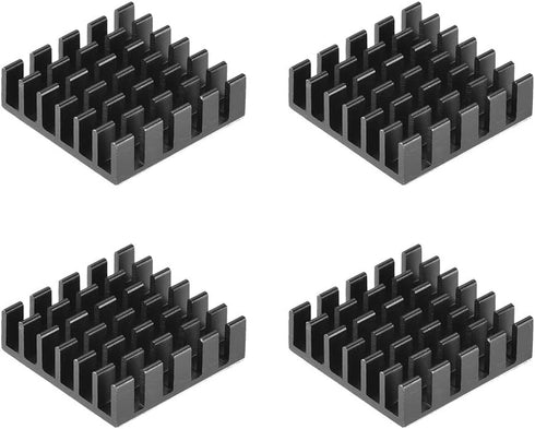 uxcell 6x20x20mm Black Aluminum Heatsink Thermal Adhesive Pad Cooler for Cooling 3D Printers 4Pcs...