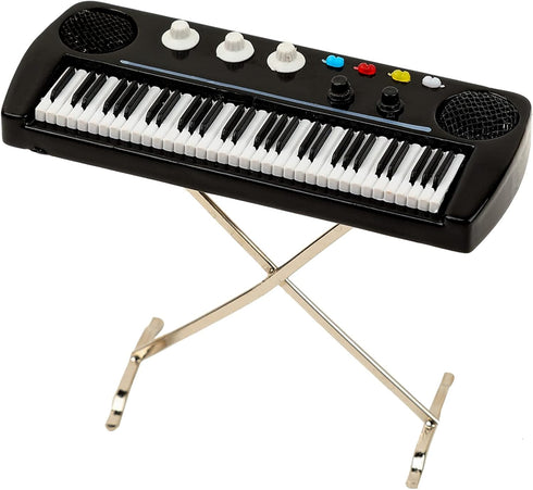 Miniature Electronic Organ with Case Mini Musical Instrument Mini Electronic Keyboard Miniature Dollhouse Model Electone Christmas Ornament (3.53"...
