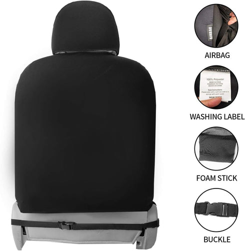 Car Front Seat Covers, Black Universal Fit Seat Covers for Sedan, Truck, SUV 1 Pair of Cloth Bucket Seat Covers...
