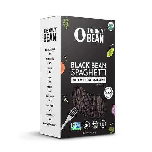 The Only Bean - Organic Black Bean Spaghetti Pasta - High Protein, Keto Friendly, Gluten-Free, Vegan, Non-GMO, Kosher, Low Carb, Plant-Based Bean ...