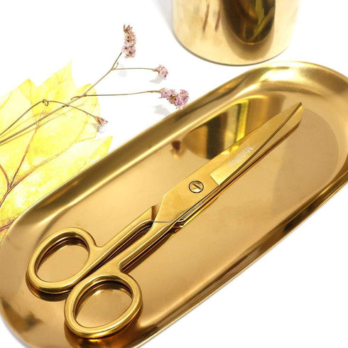 MultiBey Gold Scissors 7" Tailor Fabric Paper Cutting Tools Craft Scissors Shears Heavy Duty Copper Straight Recycled Home Office Scissors Cutter...