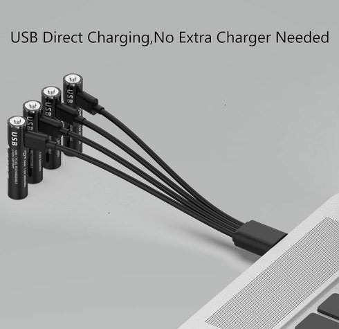 4-Way Charging Cable for AAA USB Rechargeable Battery(2 Packs,Batteries are NOT Included)...
