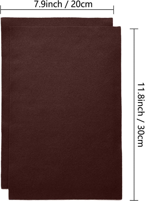 Jtnohx Color Felt, Soft Felt Sheets for Crafts, 1.4mm Thick 8"x12" Craft Felt Fabrics for Sewing Projects (Dark Brown)...