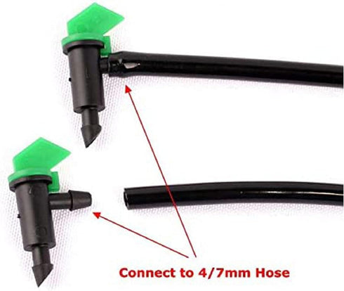 Drip Emitter, Garden Flag Irrigation Drippers 4 GPH, 16L/H Water Sprinkler Emitters Head Connect 4-7mm Hose for Trees and Shrubs Watering 100PCS...