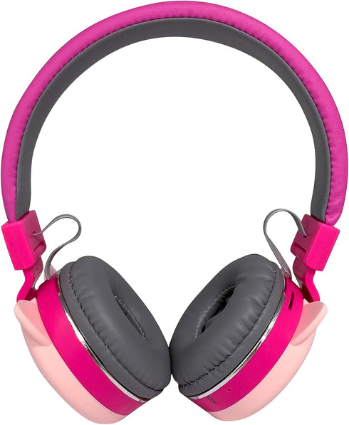 Kid's Bluetooth Headset Cartoon Headphone Wireless FM Headset Music Stereo Headphones Kid's Headphone Over Ear for The Study (Pink-Pig)...