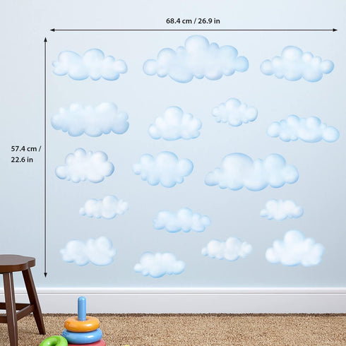 DECOWALL DS-8030 Clouds Kids Wall Stickers Wall Decals Peel and Stick Removable Wall Stickers for Kids Nursery Bedroom Living Room (Small)...