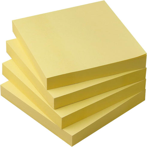 Sticky Notes 3x3 Self-Stick Notes Pads with Bright Colors, Easy to Post for Office, Shool, Home, 4 Pads/Pack, 90 Sheets/Pad (Yellow)...