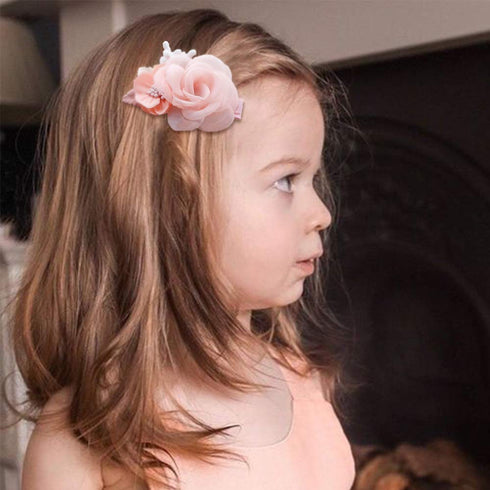 Flower Hair Clips Set for Baby Girl Lightweight Floral Hair Bow Accessories with Boutique Fully Lined Alligator Clip 3pcs for Toddler Teens Gifts...