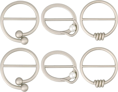 BESTOYARD 6Pcs 80s Party Tee Shirt Clips T Shirt Scarf Clip Ring Buckles Waistband Neckerchief Clip Rings for Clothing Embellish...