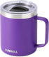 SUNWILL Insulated Coffee Mug with Lid, Travel Tumbler with Handle, 14 oz Stainless Steel Cup for Camping, Office, Home, Powder Coated Purple...