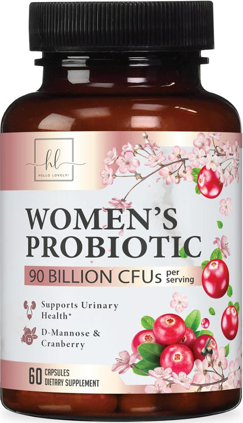 Probiotics for Women with Prebiotics, 90 Billion CFU & 16 Diverse Strains, Cranberry & D-Mannose, Extra Strength Womens Probiotic for Digestive, V...