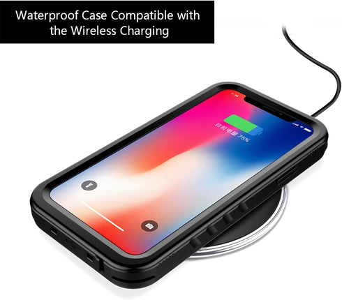 SPORTLINK iPhone X/iPhone Xs Waterproof Case, Waterproof Shockproof Snowproof Clear Slim Case for iPhone X/iPhone Xs (Black)...