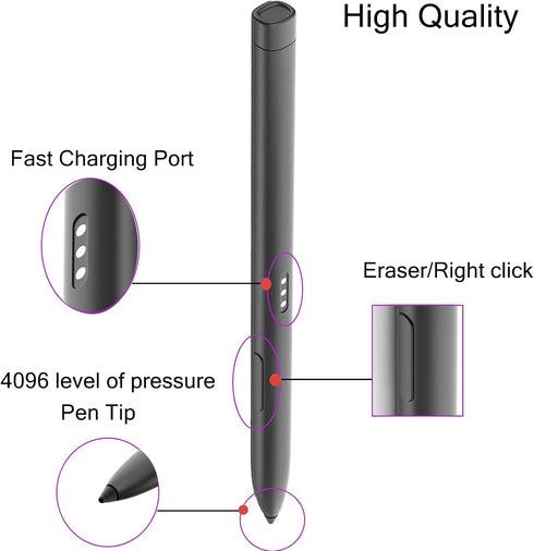 Slim Rechargeable Stylus Pen for HP Slim Rechargeable Pen(630W7AA) Compatible with HP Pro x360 Fortis 11 inch G9 /G10 Notebook PC,435 13.3 inch G9...