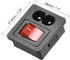 uxcell C8-8 Panel Mount Plug Adapter AC 250V 2.5A 2 Pins 1mm Buckle IEC Inlet Module Plug Power Connector Socket Straight with 3P Red Light ON-OFF...