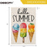 Hello Summer Garden Flag 12.5 x 18 Inch, Ice Cream Popsicle Double Sided Decorative Flag for Outside Yard Lawn Outdoor Decoration GB042-12...