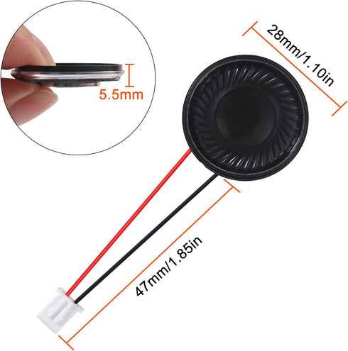 8Pcs 8 Ohm 2W Speaker 8ohm Round 28mm Loud Speakers Compatible with Small Loudspeaker Audio MP3 MP4 Player Speaker...