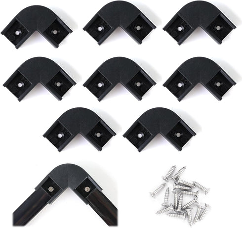 Muzata 8PACK Black LED Channel Corner Connector Kit L-Shape for U1SW U Shape Black LED Channels System, 90 Degree Adaptor, LC08...