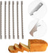 6 Pcs Bread Bow Knife Stainless Steel Replacement Blades, Serrated Bread Blade with Screws Easy to Cutting, Wooden Bread Knife for Cake Homemade B...