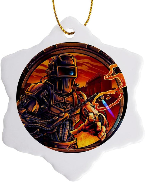 3dRose ORN_252470_1 Welder That is All Machine Using a Welding Tool Snowflake Ornament, 3"...