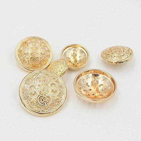 10PCS Clothes Button - Retro Hollow Sewing Button Shank Round Shaped Metal Button Set for Men Women Blazer, Coat, Uniform, Shirt, Suit and Jacket ...