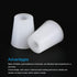 MECCANIXITY Silicone Rubber Tapered Plug 17mm to 23mm with Hole White for Powder Coating, Painting, Anodizing, Plating, Sandblasting, Laboratory U...