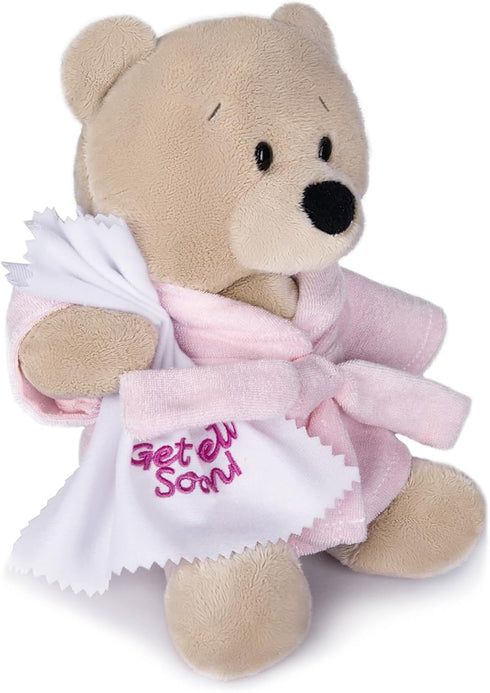 My OLi 9" Teddy Bears Cloth Bear Stuffed Animal Plush Toys Bear Dressed in Bathrobe with Soothing Towel “Get Well Soon” Sleeping Soft Toy Bedtime ...