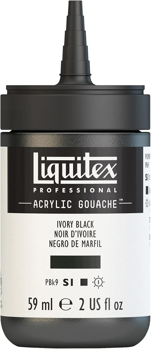 Liquitex Professional Acrylic Gouache, 2-oz (59ml) Bottle, Ivory Black...