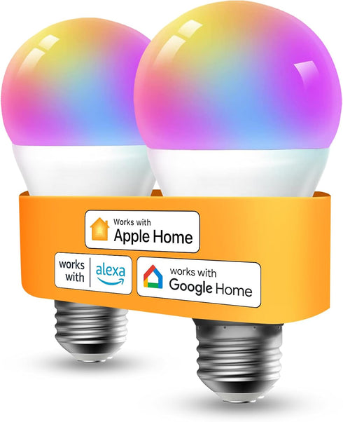Refoss Smart WiFi Light Bulbs, A19 Light Bulb Works w/Apple HomeKit, Alexa&Google, App Control, Full Color Changing Dimmable LED Bulb, E26 Fitting...