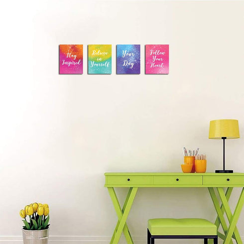 Inspirational Wall Art Motivational Painting- Quotes and Sayings Poster Home Office Decor Canvas Print Bedroom Bathroom Decoration Kids Teens Posi...