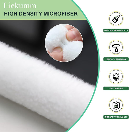 LIEKUMM 2 Inch Small Paint Roller Covers, Mini Microfiber Paint Roller, House Painting Supplies, Home Painting DIY Tools, White, Pack of 20...