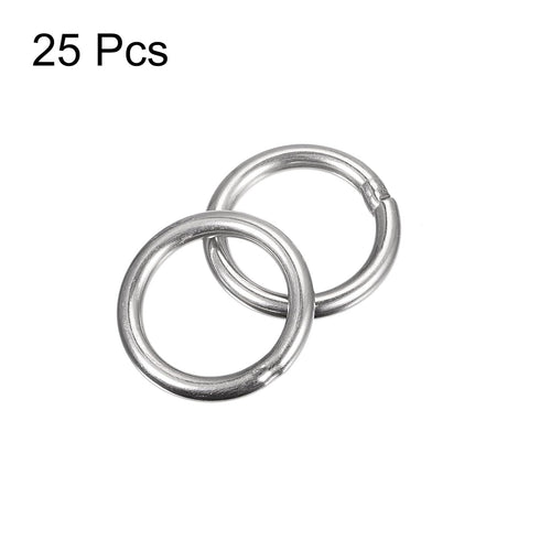 uxcell 304 Stainless Steel O Rings, 25pcs 30mm(1.18") Outer Dia. 4mm Thickness Multi-Purpose Metal Welded O-rings Round Rings for Hardware Luggage...
