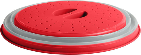 Meat Red Microwave Plate Cover, Collapsible, Food Safe Topper Prevents Splatter and Mess to Keep Microwave Clean, Color Coded Kitchen Tools...